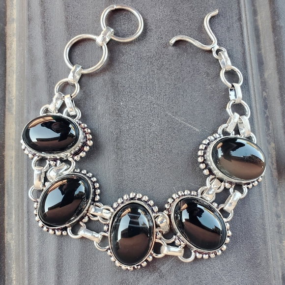 New Botswana Agate 925 Silver Bracelet. - Picture 12 of 14
